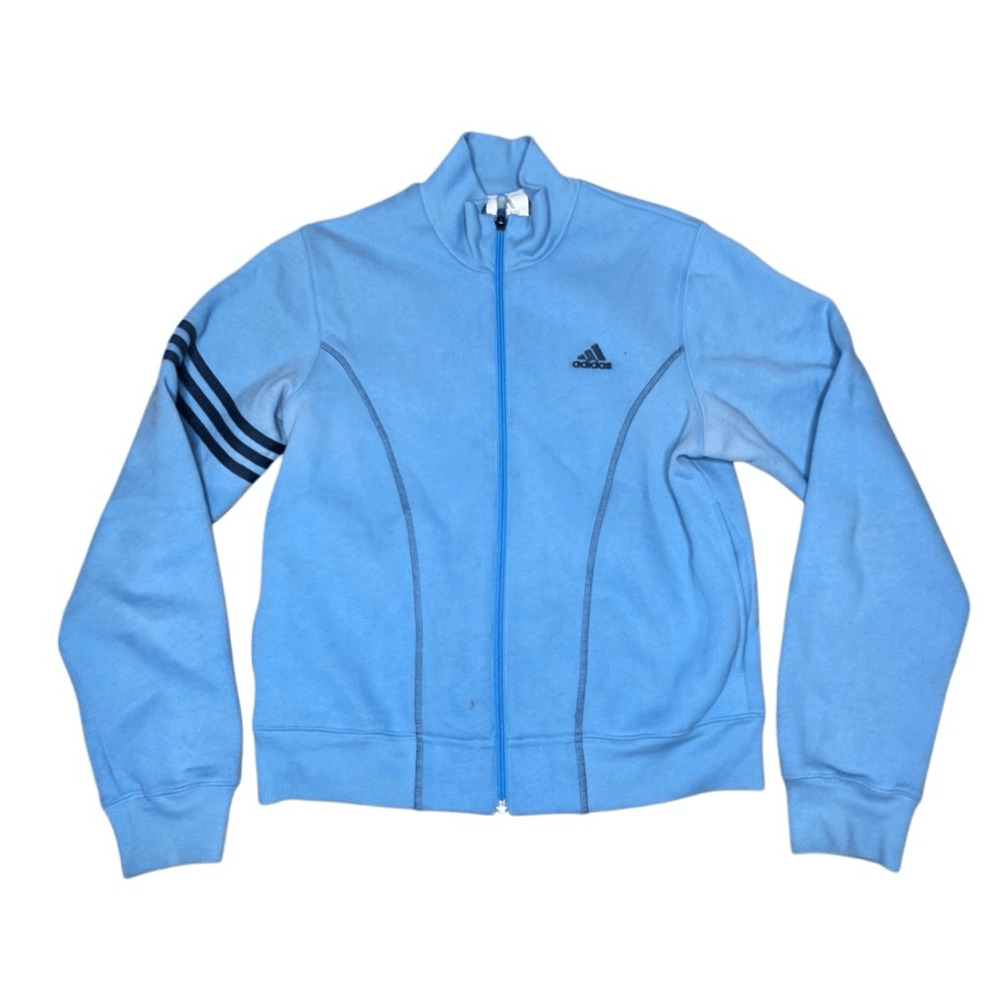 Y2K Adidas Women’s Track Jacket Baby Blue Medium